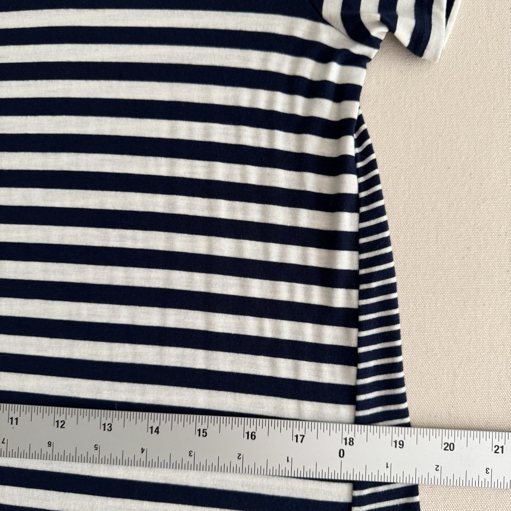 T-shirt Dress Small White Navy Short Sleeve Coastal Nautical Preppy Sporty - Picture 9 of 13